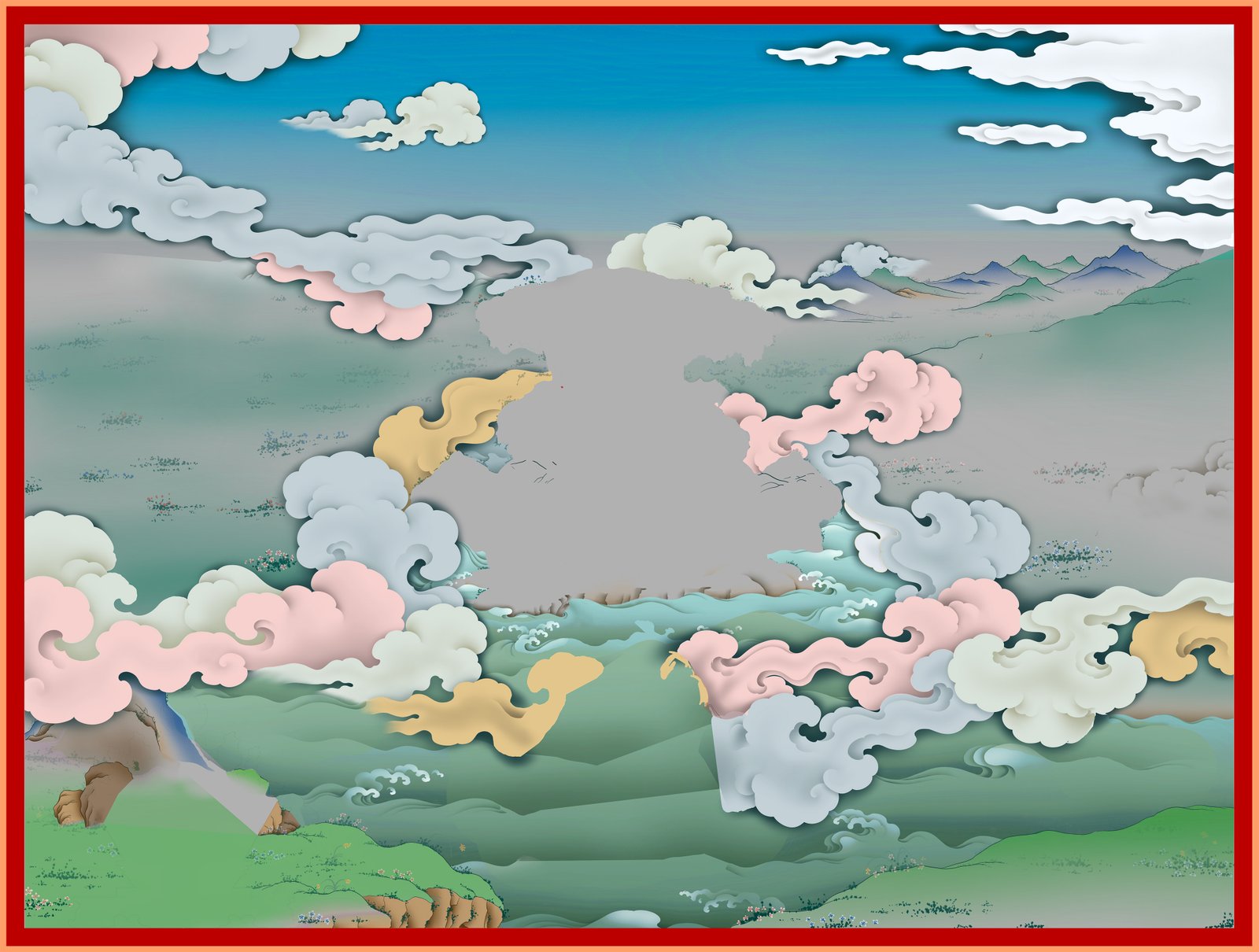 Tibetan illustrated background